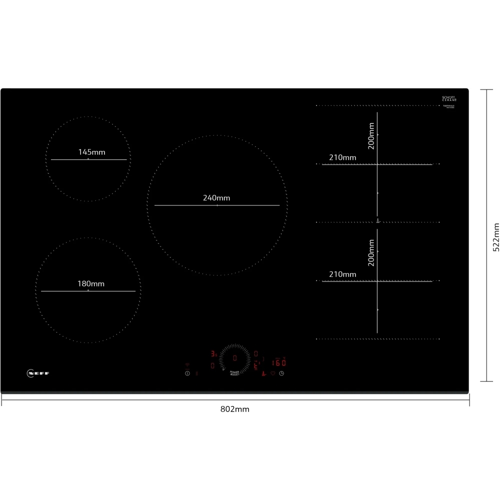 NEFF T68FHV4L0 80cm Induction hob