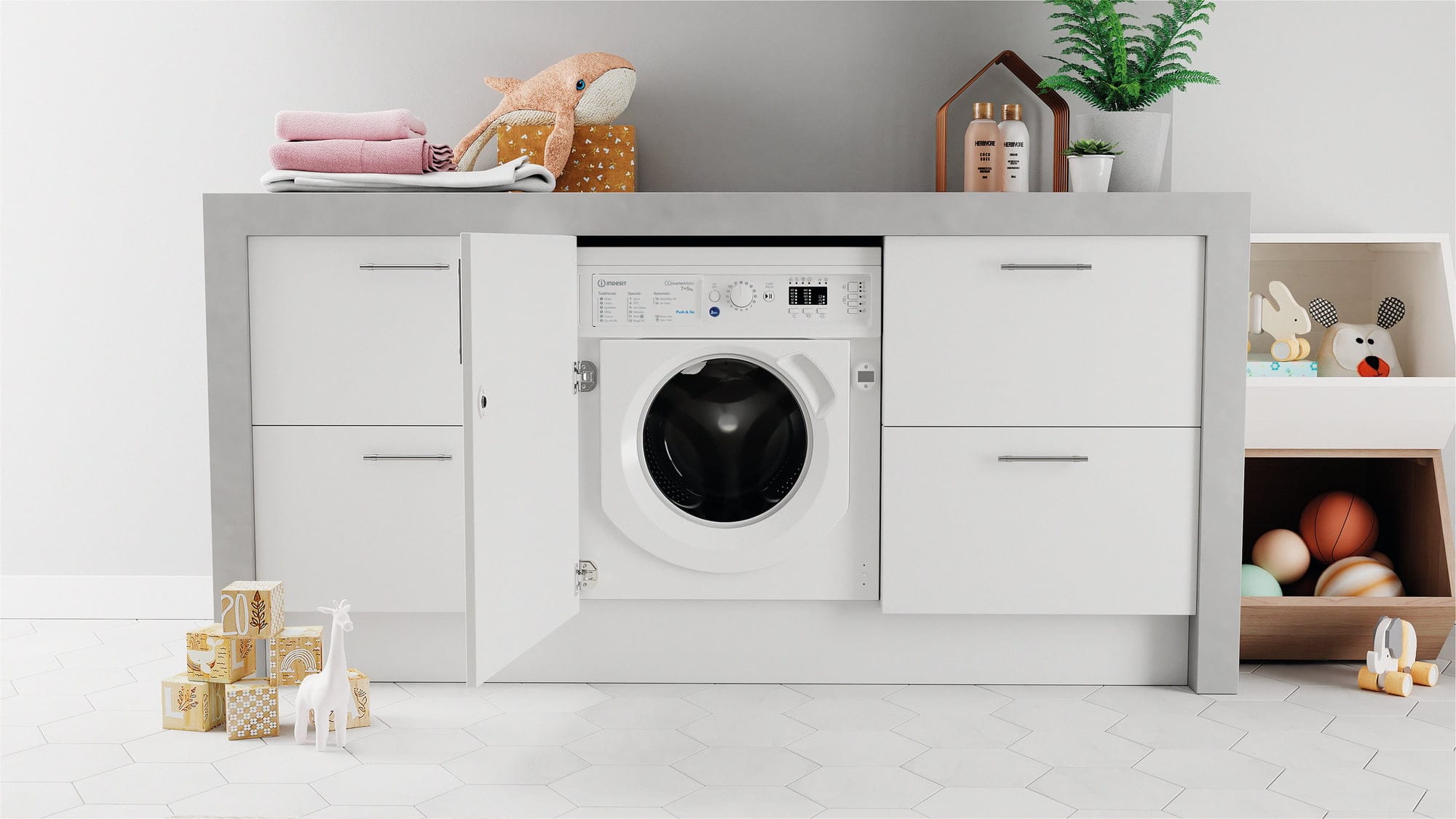 INDESIT BIWDIL75148UK Built-in 7/5KG 1400 Spin washer-dryer