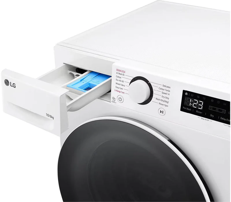 LG FWY606WWLN1 10/6KG 1400 Spin washer-dryer
