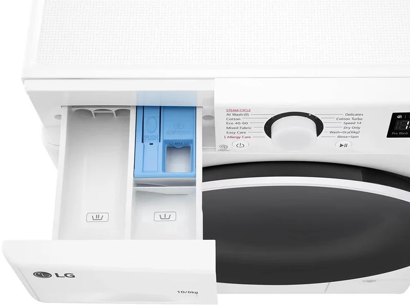 LG FWY606WWLN1 10/6KG 1400 Spin washer-dryer